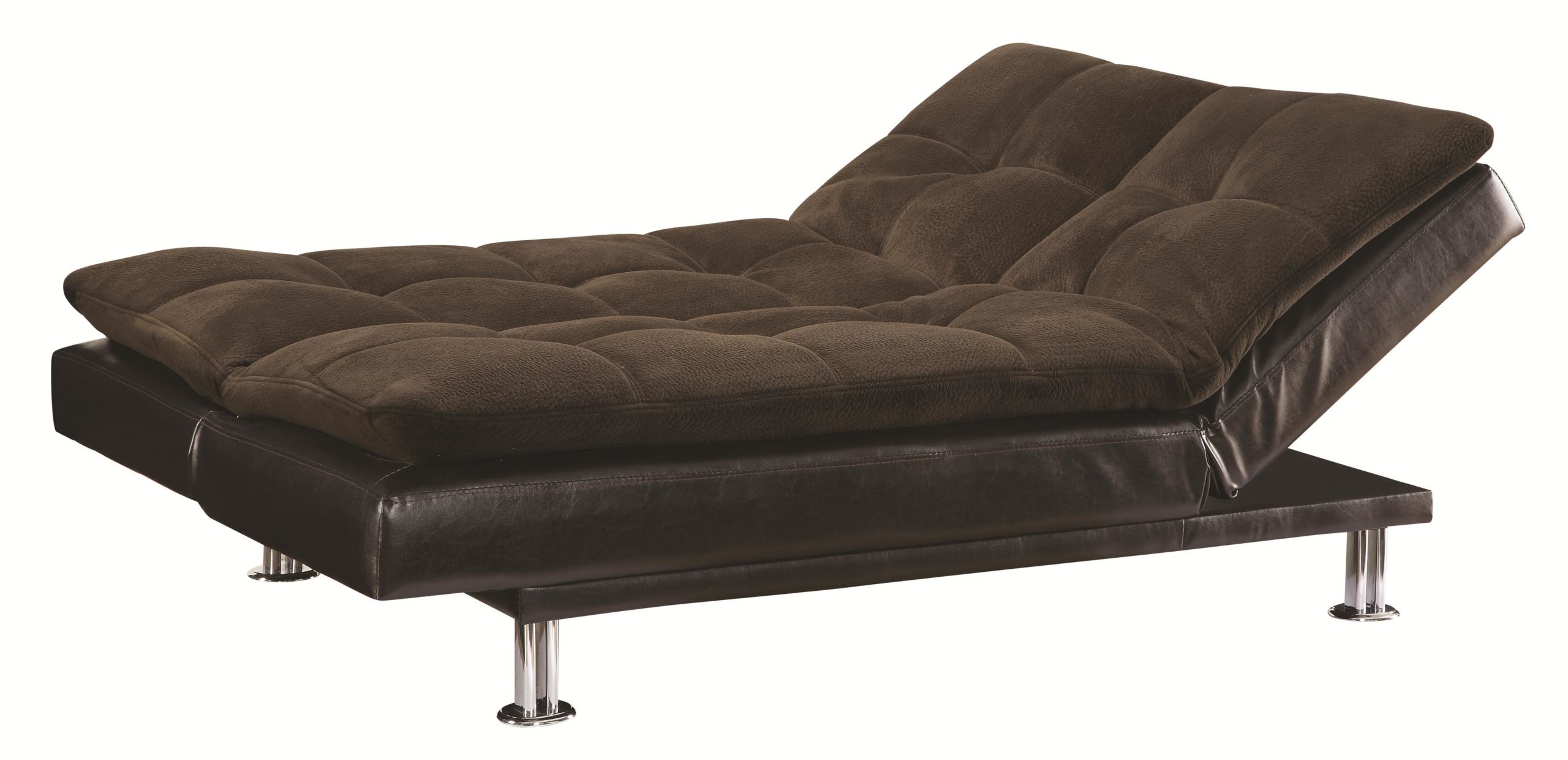 Millie Sofa Bed with Chrome Legs in pillow up position
